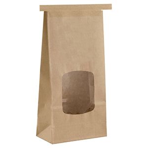 1 lbs Stand-up Pouches with Window, 4.75" x 2.5" x 9.5"