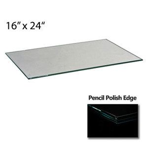10" x  48" Rectangle 3/8" Clear Tempered Glass Shelf 
