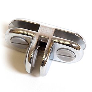 Glass Connector, 3 Way, Chrome