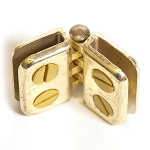 Glass Connector, Hinge, Brass