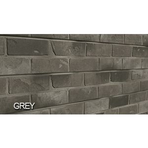 3D Bricks Textured Slatwall, Grey
