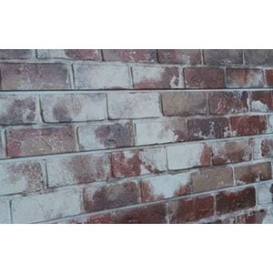 3D Textured Slatwall, Old Paint Brick Red