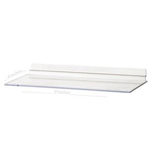 CRL 3331418 Clear Acrylic 4" x 8" Slatwall Shelf with 1" Price Channel 