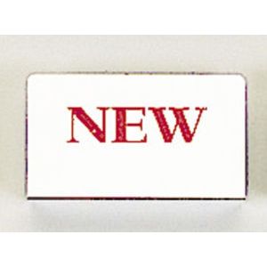 Red on Silver, "NEW" Showcase Signs