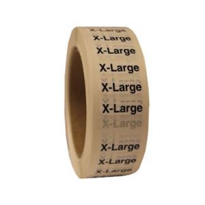 "Extra Large "XL" Clear Rectangle Size Labels