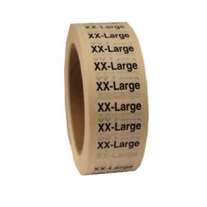 "Extra Extra Large "XXL" Clear Rectangle Size Labels