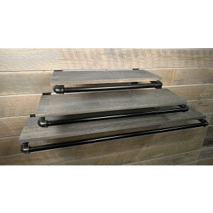 1' Black, Pipe Hangers without Shelves for Textured Slatwall