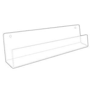 Wallmount Acrylic J Rack Shelves, 35-3/4" Open ends