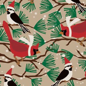Snowbirds /Kraft, Holiday Animal Gift Wrap