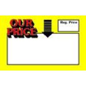 Yellow Our Price, Sign Cards, 7" x 11"